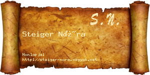 Steiger Nóra névjegykártya