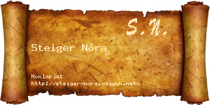 Steiger Nóra névjegykártya
