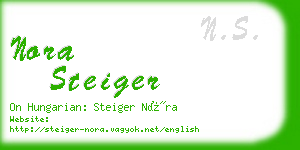 nora steiger business card